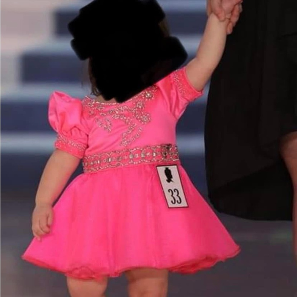 Maw Maw Made It Natural Pageant Pink Formal Kids Dress with glitz 18m-2T